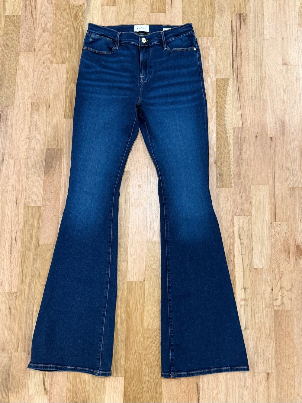FRAME Le High Flare Jeans Size 29 Cobbert High Rise Stretch Designer Denim